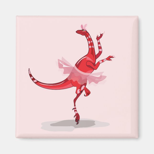 Aimant Illustration D'Un Raptor Danseur Ballerina. (Devant)