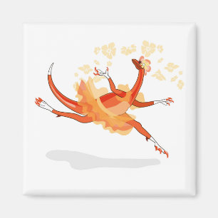Aimant Illustration D'Un Raptor Danseur Ballerina. 2