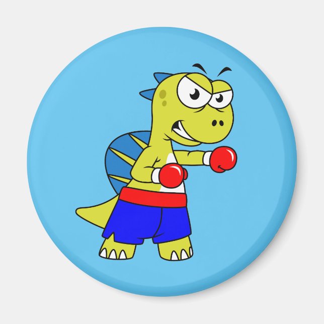 Aimant Illustration D'Une Boxe De Spinosaurus. (Devant)