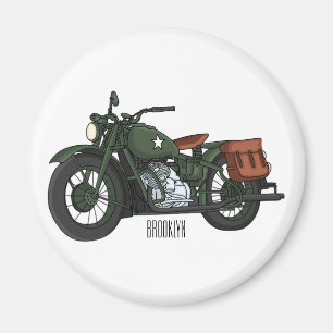 Aimant Illustration d'une moto de croiseur militaire
