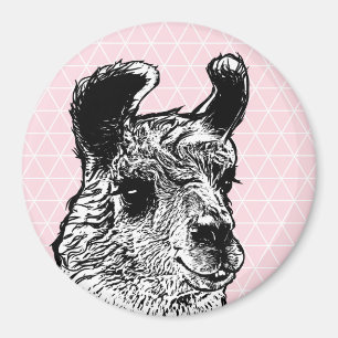 Aimant Illustration Llama tendance & Triangles