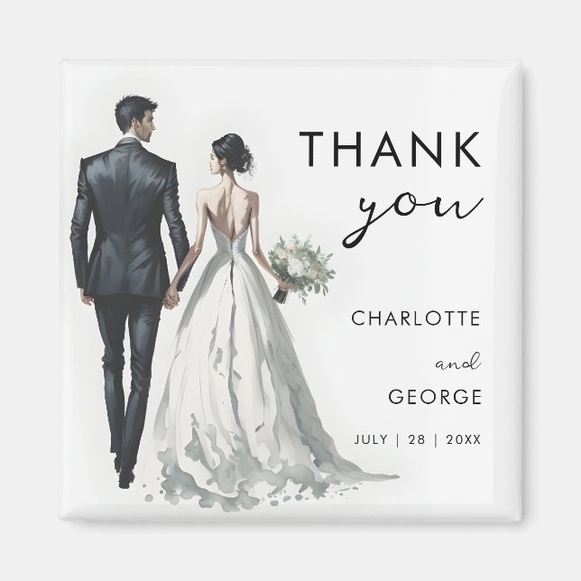 Aimant Illustration Mariée et Salle Faveurs mariage (Devant)
