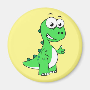 Aimant Illustration Mignonne Du Tyrannosaurus Rex. 2