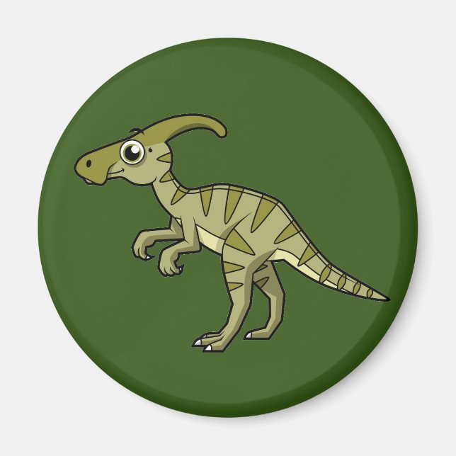 Aimant Illustration Mignonne D'Un Parasaurolophus Dinosau (Devant)