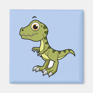 Aimant Illustration Mignonne D'Un Rex Tyrannosaurus.
