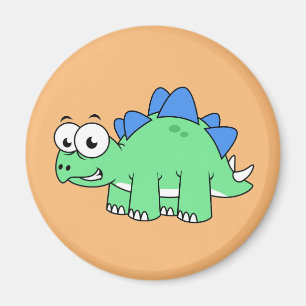 Aimant Illustration Mignonne D'Un Stegosaurus. 2
