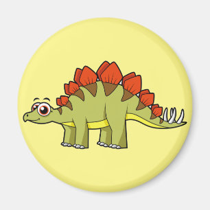 Aimant Illustration Mignonne D'Un Stegosaurus Dinosaure.