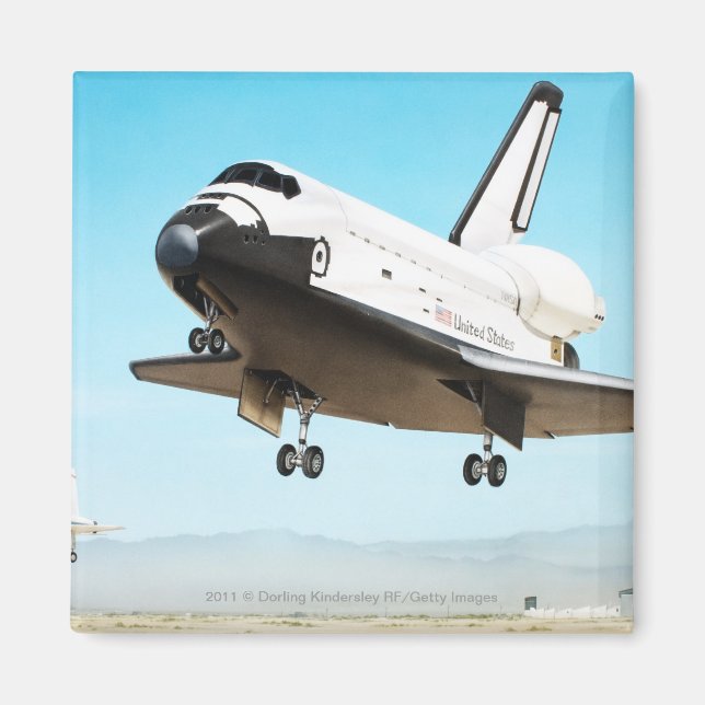 Aimant Illustration numérique de Space Shuttle (Devant)