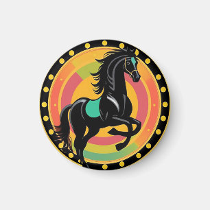 Aimant Illustration stylisée d'un cheval noir