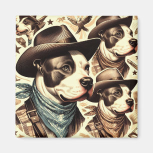Aimant Illustration vintage American Pit Bull Terrier