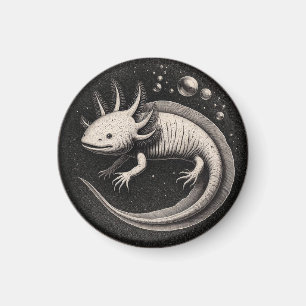 Aimant Illustration Vintage Axolotl