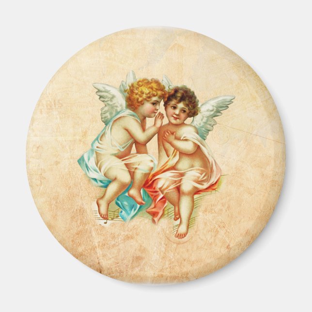 Aimant Illustration vintage Ephemera Angel Cherubs (Devant)