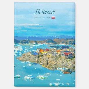 Aimant Ilulissat, Groenland - Ville des Icebergs Plat