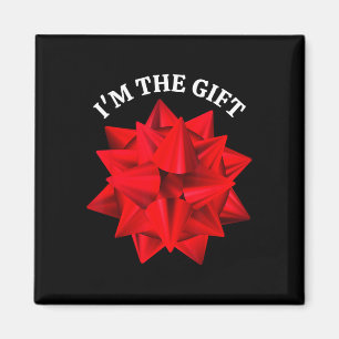 Aimant "I'm The Gift" Surdimensionné Red Bow Fun Christma