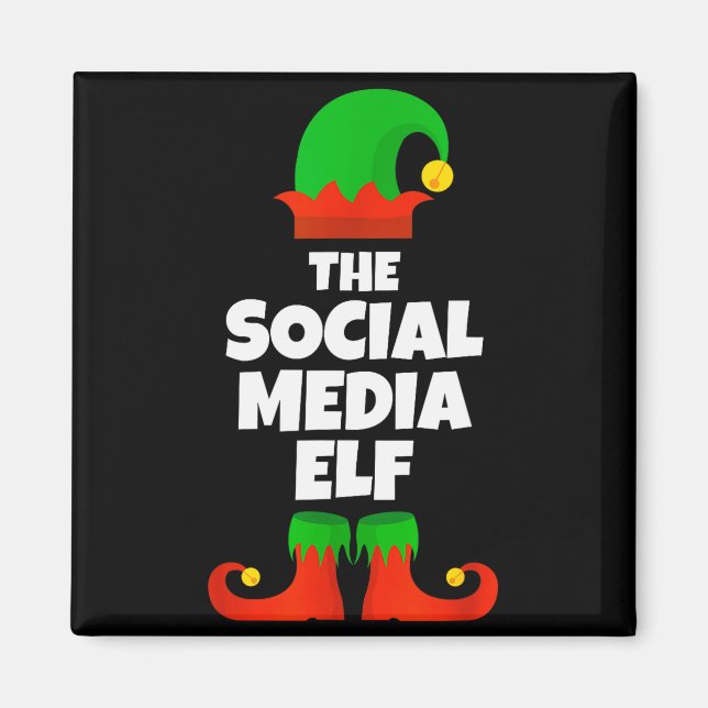Aimant I'm The Social Media Elf Family Pajama Christmas F (Devant)