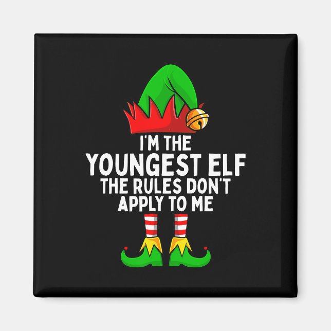 Aimant I'm The Youngest Elf Matching Family Christmas (Devant)