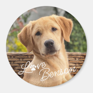 Aimant Image moderne personnalisée Aimer Paw Coeur Texte