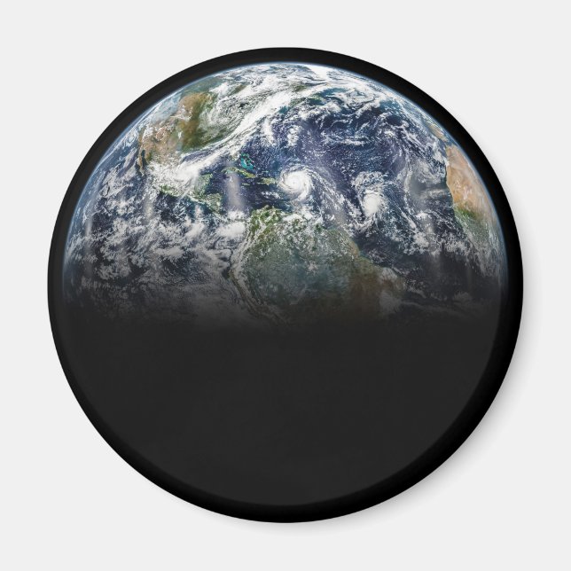 Aimant Image Mosaïque De La Planète Terre Avec 3 Ouragans (Devant)