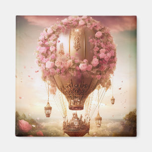 Aimant Imaginaire à air chaud ballon rose or