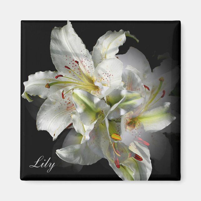 Aimant Imaginaire blanc Lilies (Devant)