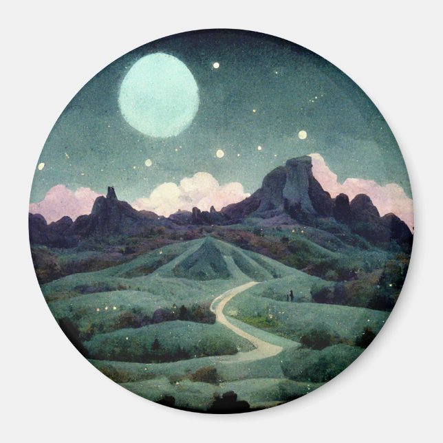 Aimant Imaginaire du paysage lunaire (Devant)