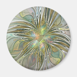 Aimant Imaginaire Floral Fleur Art Fractal Moderne Avec O