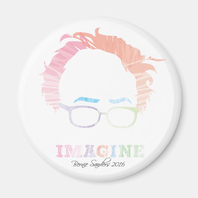 Aimant Imagine Bernie Sanders 2016 - aquarelles (Devant)