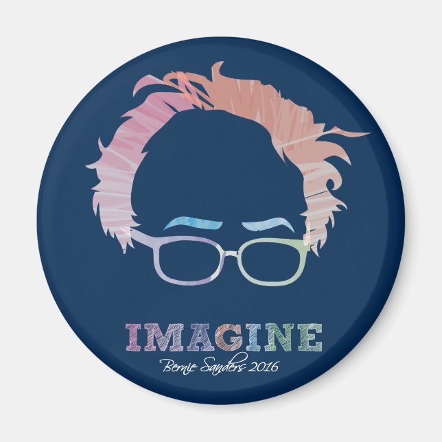 Aimant Imagine Bernie Sanders 2016 - aquarelles (Devant)