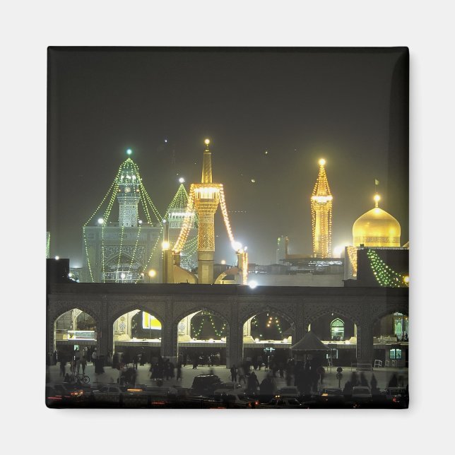 Aimant Imam Reza Shrine Complex la nuit, Mashhad, (Devant)
