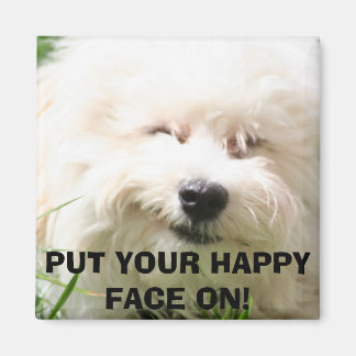 Aimant IMG_0011, Bichon Frise : METTEZ VOTRE HEUREUX VISA