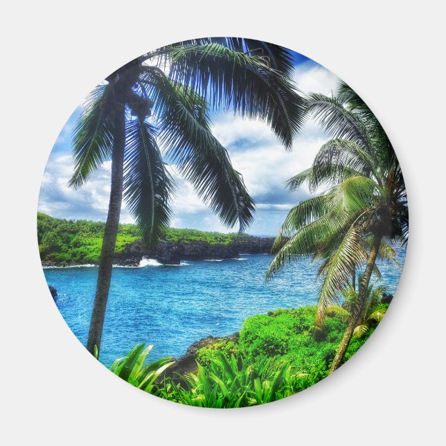 Aimant IMG_1122 4 Scène hawaïenne Plage de sable noir (Devant)