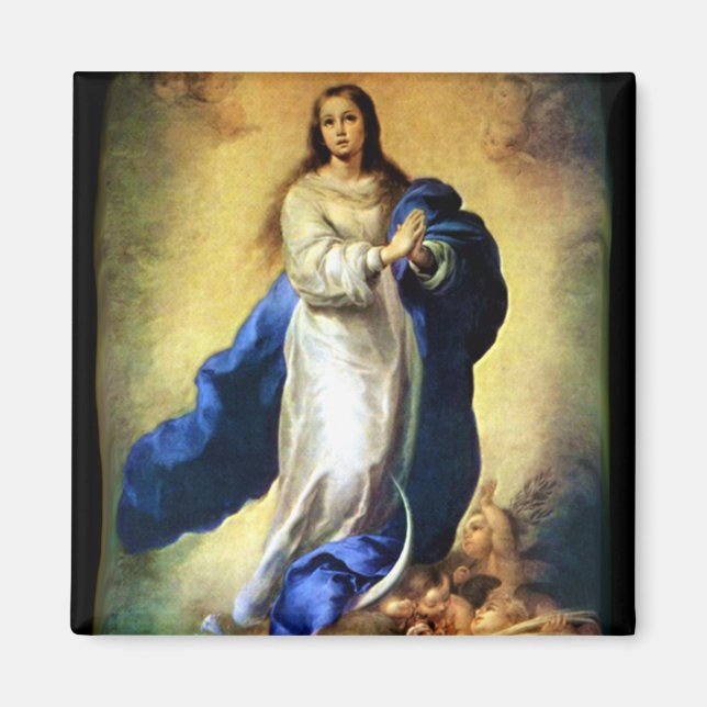 Aimant Immaculée Conception de la Vierge Marie - Murillo (Devant)