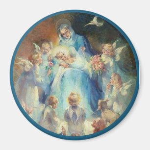 Aimant Immaculée Vierge Marie Anges Bébé Jésus
