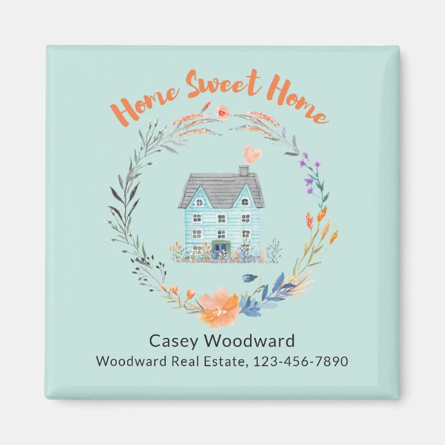 Aimant Immobilier Maison Sweet Home Juste pour dire Salut (Devant)