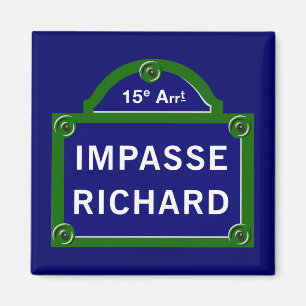 Aimant Impasse Richard, plaque de rue de Paris