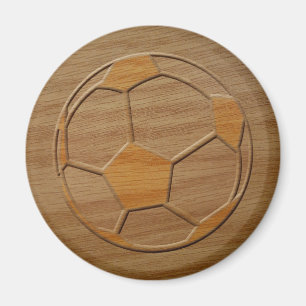 Aimant Impression De Boule De Football En Bois