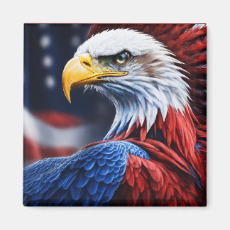Aimant Impression de cadre d'aigle de couleur drapeau amé