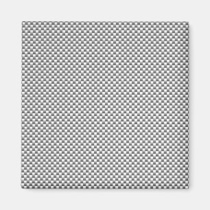 Aimant Impression de fibre de carbone blanche en argent