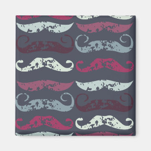 Aimant Impression de moustache rétro en détresse