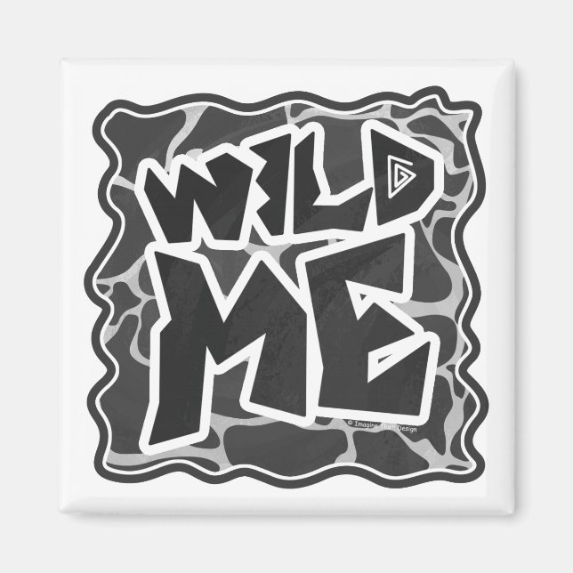 Aimant Impression Giraffe noir et gris clair (Devant)