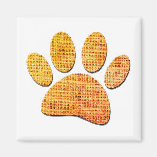 Aimant Impression sur toile de jute de patte de chien vie