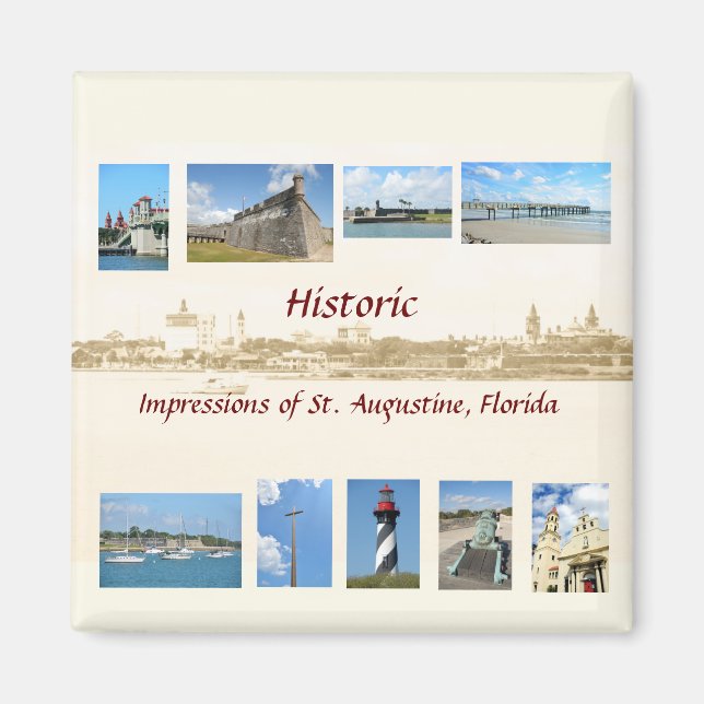 Aimant Impressions de Saint Augustin, Floride (Devant)
