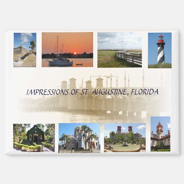 Aimant Impressions de St. Augustine, Floride (Recto)