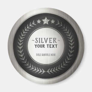 Aimant IMPRIMER do-it-yourself MÉDAILLE Champion d'argent