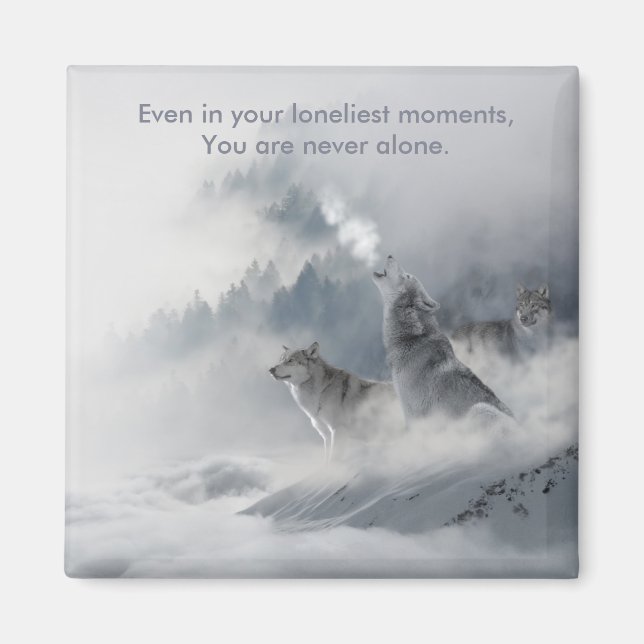 Aimant Imprimer Loup de neige (Devant)