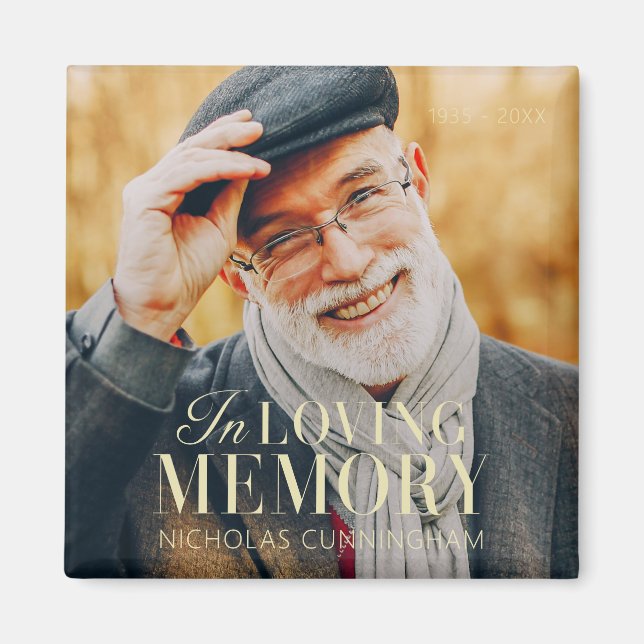 Aimant In Love Memory Modern Elegant Photo Memorial (Devant)