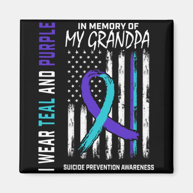 Aimant In Memory Grandpa Suicide Awareness Prevention Ame (Devant)