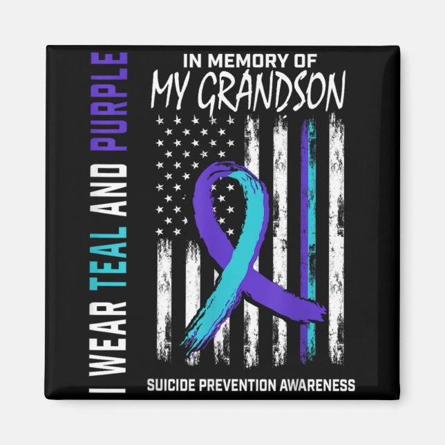Aimant In Memory Of My Grandson Suicide Awareness Prevent (Devant)