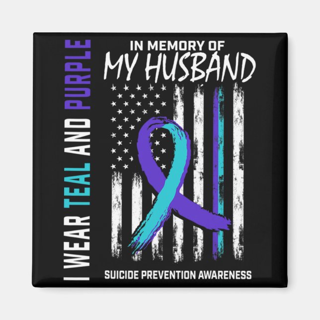 Aimant In Memory Of My Husband Suicide Awareness Preventi (Devant)