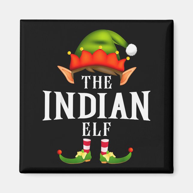 Aimant Indian Elf Group Funny Christmas Pajama Party  (Devant)